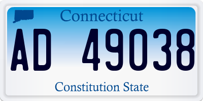 CT license plate AD49038