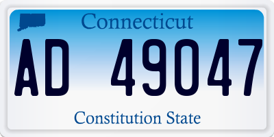 CT license plate AD49047
