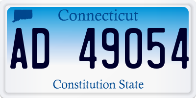 CT license plate AD49054