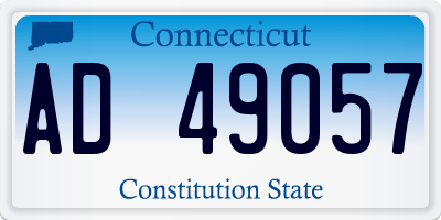 CT license plate AD49057