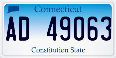 CT license plate AD49063