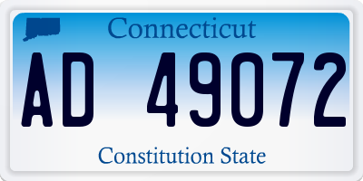 CT license plate AD49072