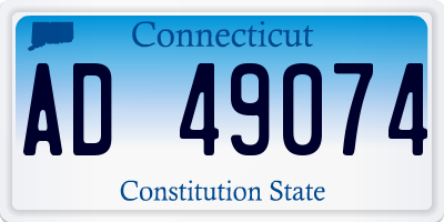 CT license plate AD49074