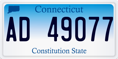 CT license plate AD49077