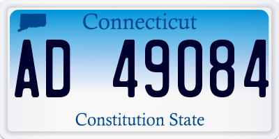 CT license plate AD49084