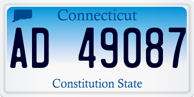 CT license plate AD49087