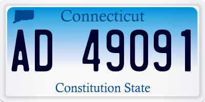 CT license plate AD49091