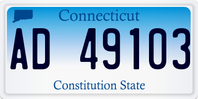CT license plate AD49103