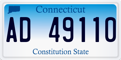 CT license plate AD49110