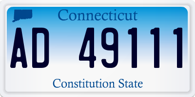 CT license plate AD49111