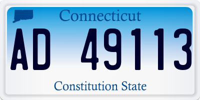 CT license plate AD49113