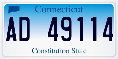 CT license plate AD49114