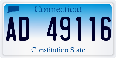 CT license plate AD49116