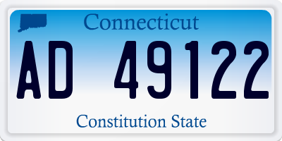 CT license plate AD49122