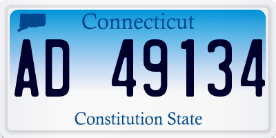 CT license plate AD49134