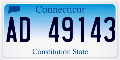 CT license plate AD49143