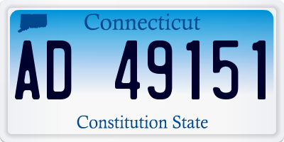 CT license plate AD49151