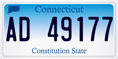 CT license plate AD49177