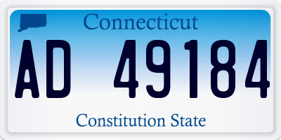 CT license plate AD49184