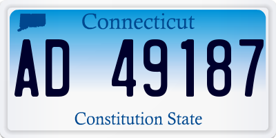 CT license plate AD49187