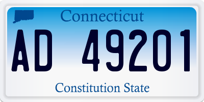CT license plate AD49201