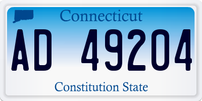 CT license plate AD49204