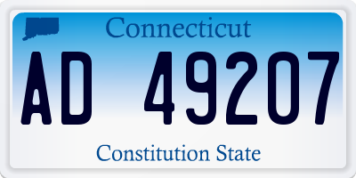 CT license plate AD49207