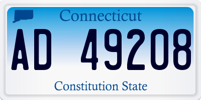 CT license plate AD49208