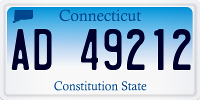 CT license plate AD49212
