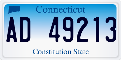 CT license plate AD49213
