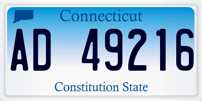 CT license plate AD49216