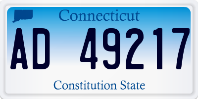 CT license plate AD49217