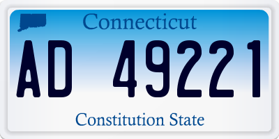 CT license plate AD49221