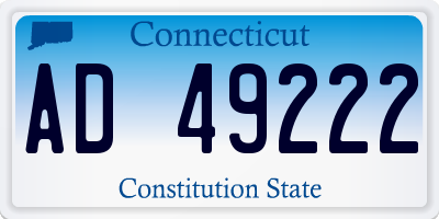 CT license plate AD49222