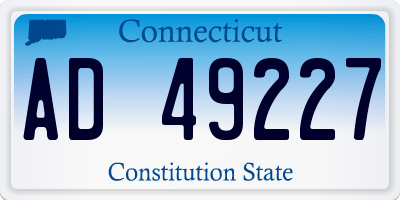 CT license plate AD49227