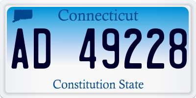 CT license plate AD49228