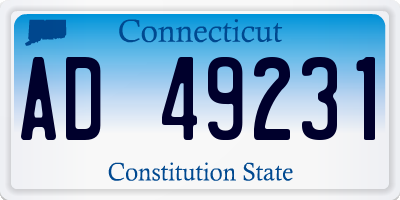 CT license plate AD49231
