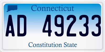 CT license plate AD49233
