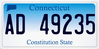 CT license plate AD49235