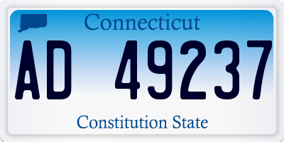 CT license plate AD49237