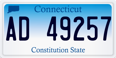CT license plate AD49257