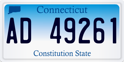 CT license plate AD49261
