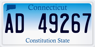 CT license plate AD49267