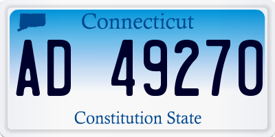 CT license plate AD49270
