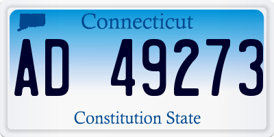 CT license plate AD49273