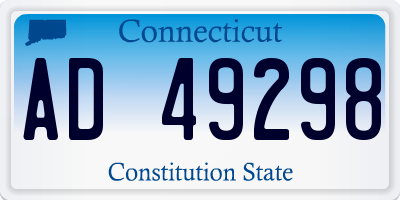 CT license plate AD49298