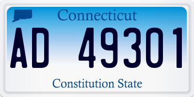 CT license plate AD49301