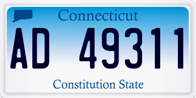CT license plate AD49311
