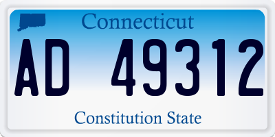 CT license plate AD49312