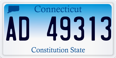CT license plate AD49313